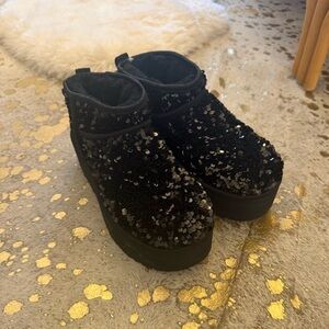 UGG ultra mini Sequin Platform Boots New